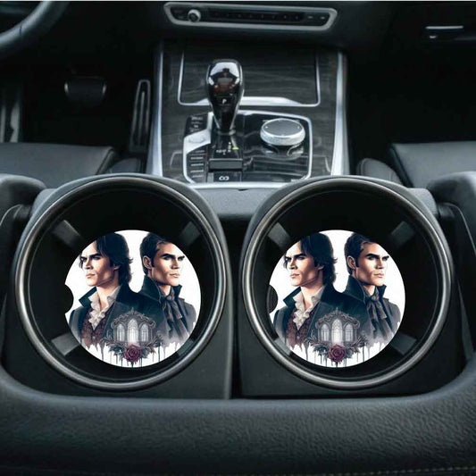 Vampires Damon & Stephen Car Coasters (Set of Two)