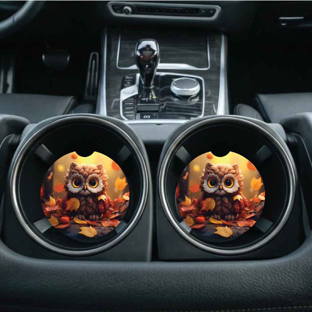 Owl Car Coasters | Set of Two