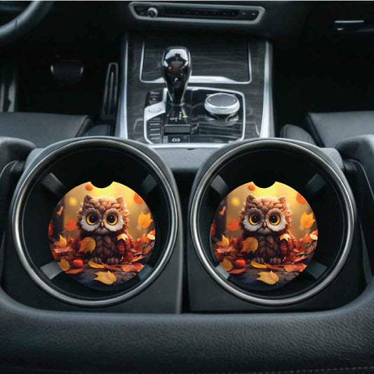 Owl Car Coasters | Set of Two