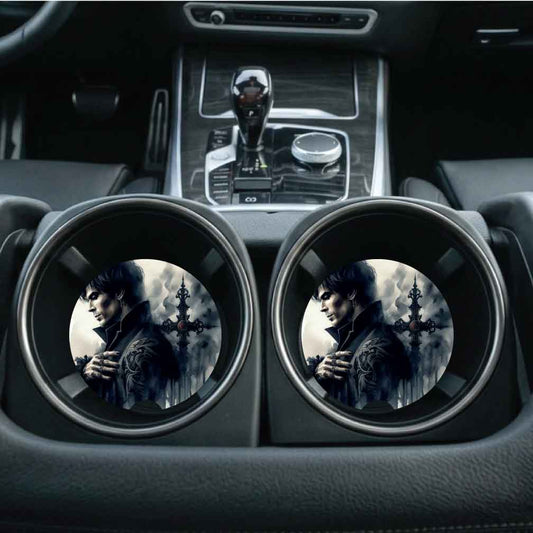 Vampire Damon Car Coasters (Set of Two)