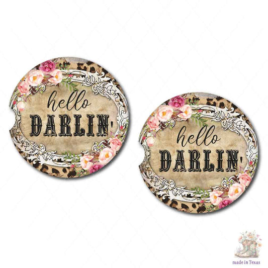 Hello Darlin' Car Coasters | Set of Two
