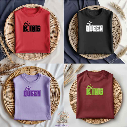 His Queen and Her King Iron On Vinyl Decal