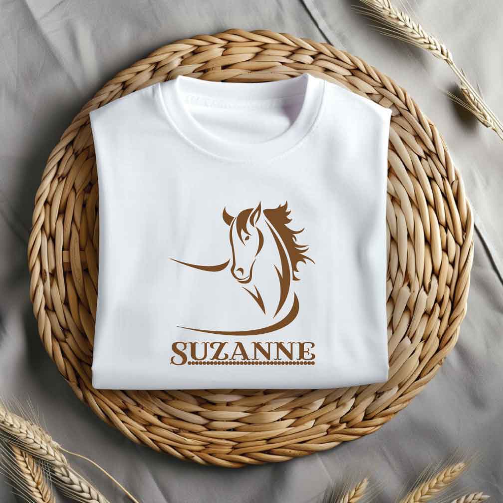 Personalized Horse Image Iron On Vinyl Decal