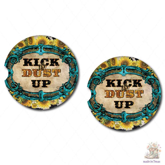 Kick the Dust Up Car Coasters | Set of Two