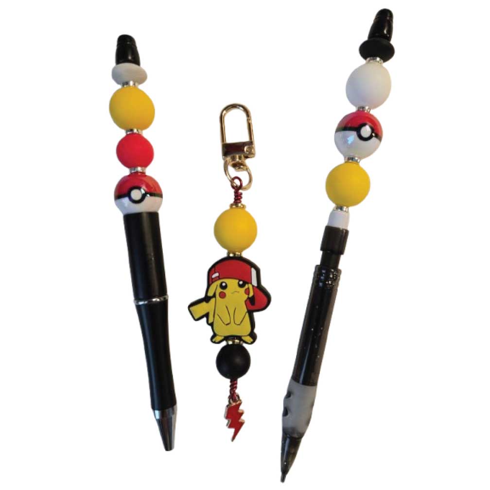 Zipper Pull Bag Charm with Pen and/or Pencil