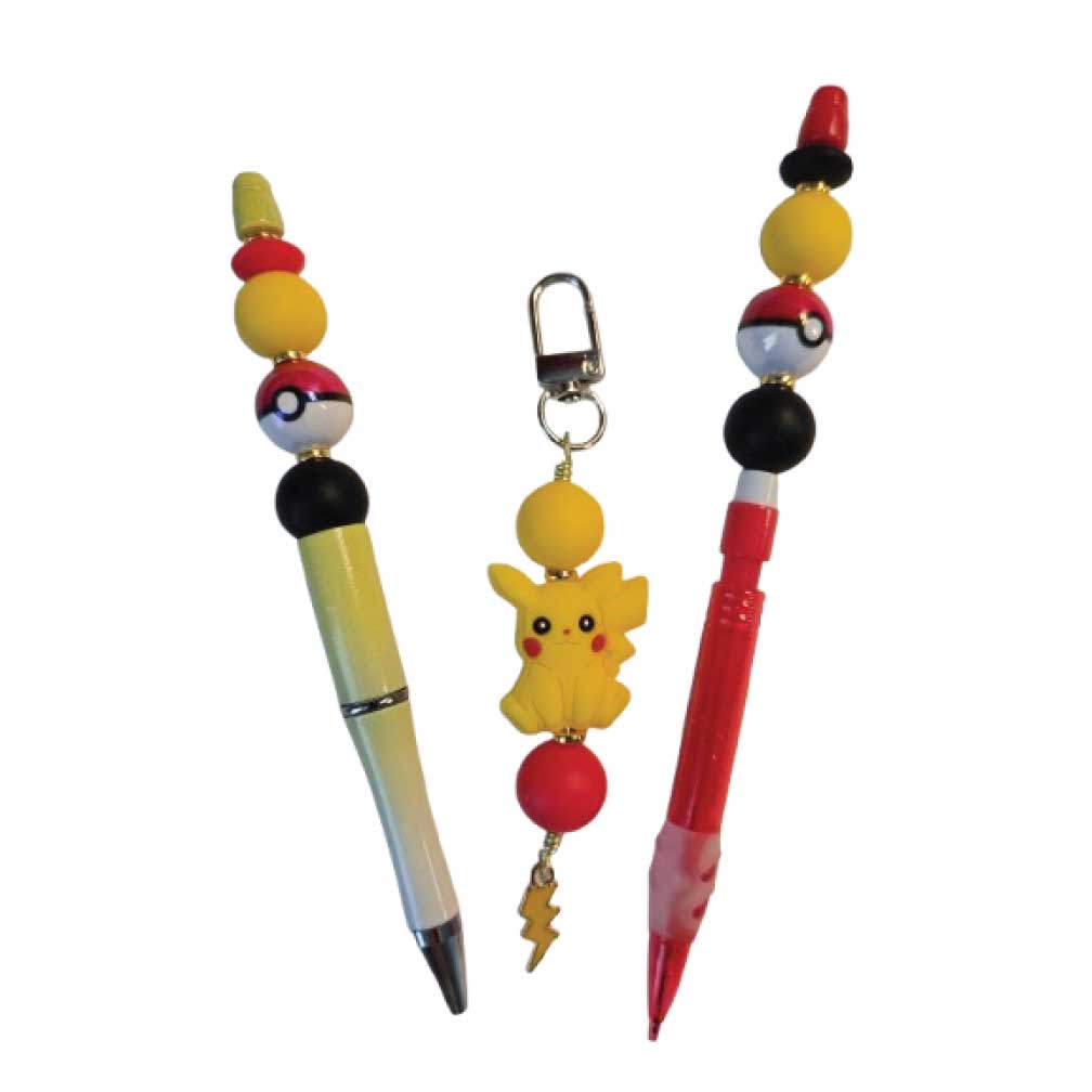 Zipper Pull Bag Charm with Pen and/or Pencil