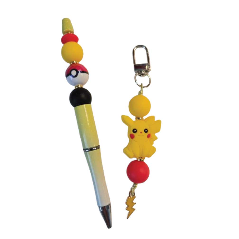Zipper Pull Bag Charm with Pen and/or Pencil