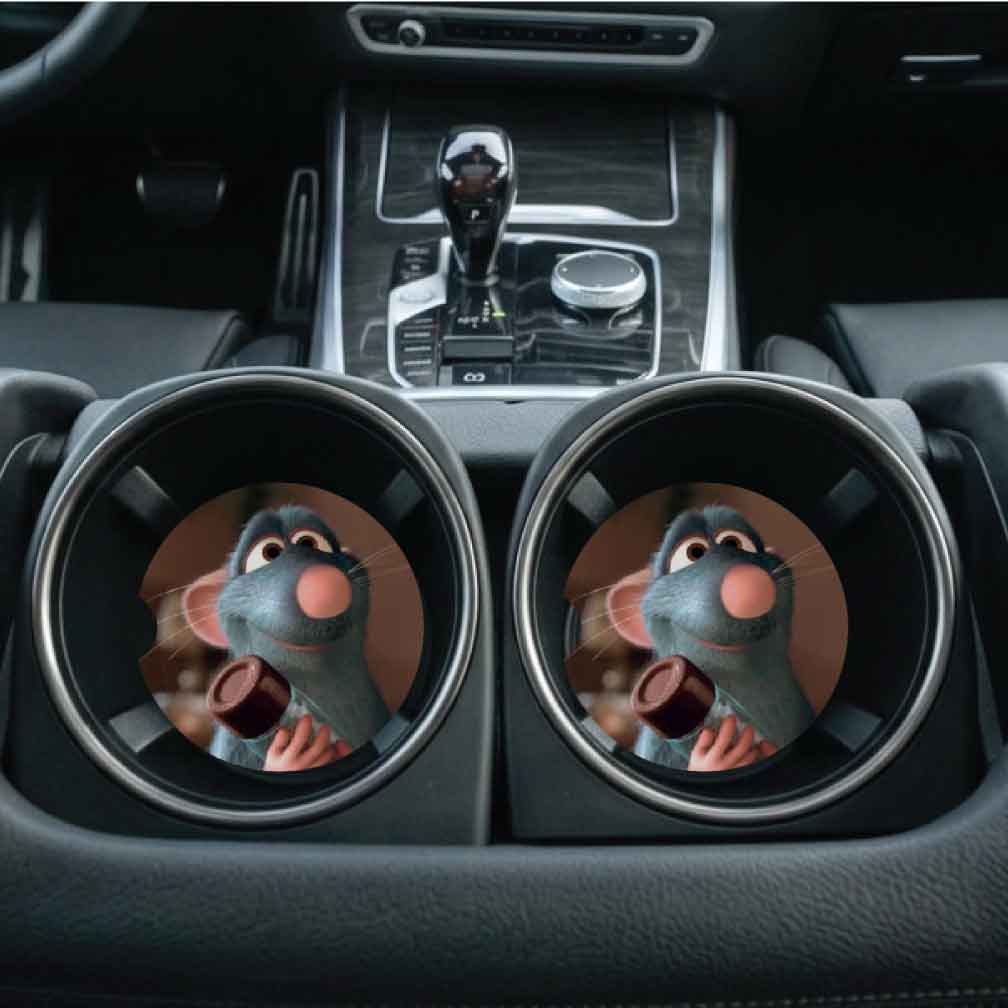Ratatouille Car Cup Coasters | Set of Two