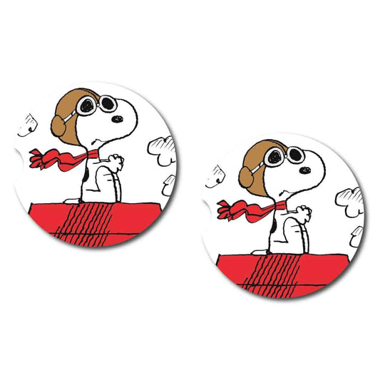Snoopy Red Baron Car Coasters | Set of Two