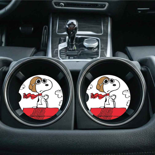 Snoopy Red Baron Car Coasters | Set of Two