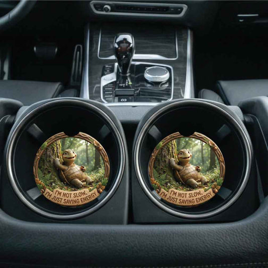 Slow Turtle Car Coasters | Sandstone or Neoprene (Set of 2)