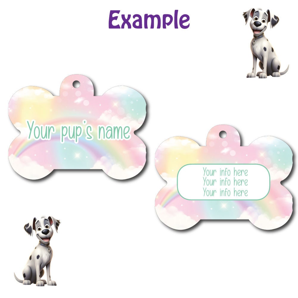 Personalized Pet I.D. Tag Rainbow | Two Sided Tag #RB4